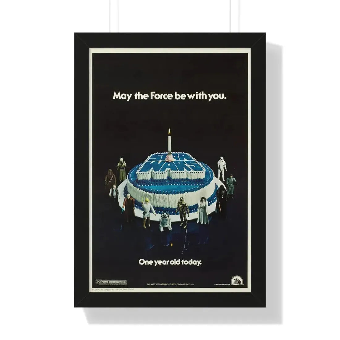 STAR WARS ONE YEAR ANNIVERSARY 1977 - Framed Movie Poster 16″ x 24″ Black - The Sticker Space