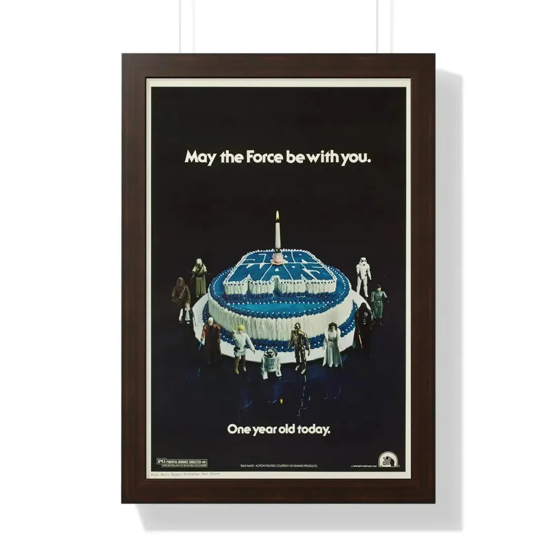 STAR WARS ONE YEAR ANNIVERSARY 1977 - Framed Movie Poster 16″ x 24″ Walnut - The Sticker Space