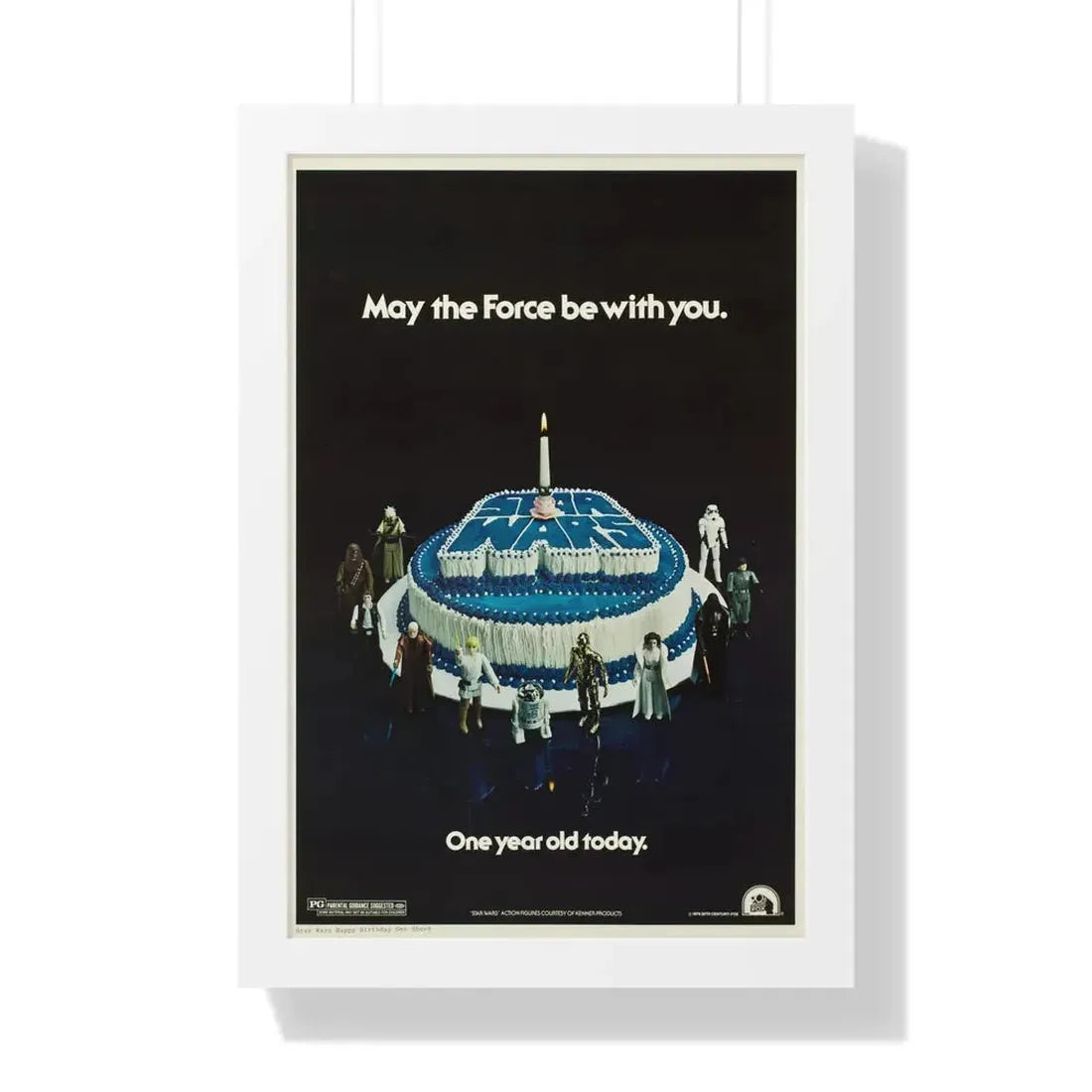 STAR WARS ONE YEAR ANNIVERSARY 1977 - Framed Movie Poster 16″ x 24″ White - The Sticker Space