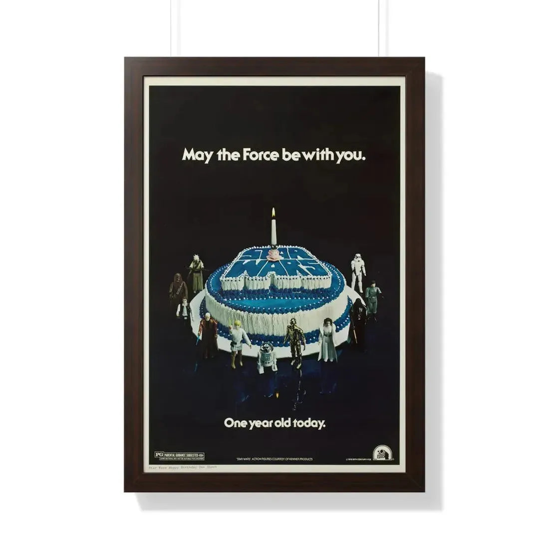 STAR WARS ONE YEAR ANNIVERSARY 1977 - Framed Movie Poster 20" x 30" Walnut - The Sticker Space