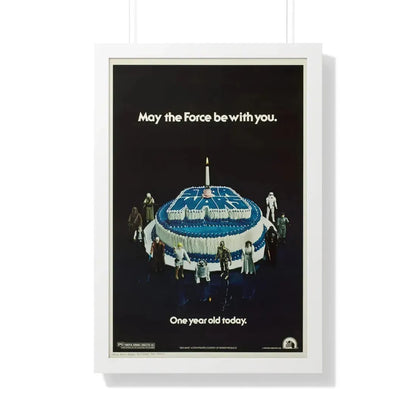 STAR WARS ONE YEAR ANNIVERSARY 1977 - Framed Movie Poster 20" x 30" White - The Sticker Space