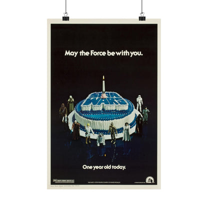 STAR WARS ONE YEAR ANNIVERSARY 1977 - Paper Movie Poster-12″ x 18″-The Sticker Space