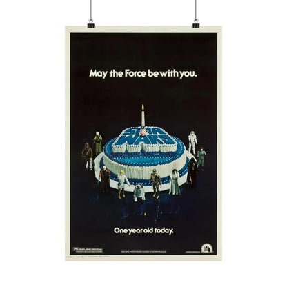 STAR WARS ONE YEAR ANNIVERSARY 1977 - Paper Movie Poster 16″ x 24″ Matte - The Sticker Space