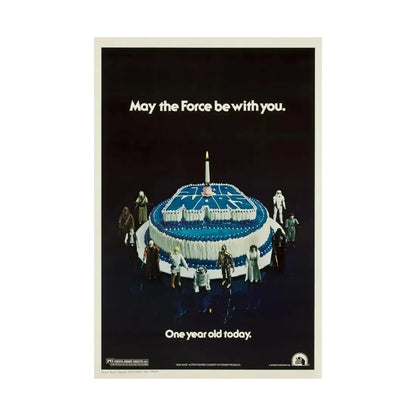 STAR WARS ONE YEAR ANNIVERSARY 1977 - Paper Movie Poster - The Sticker Space