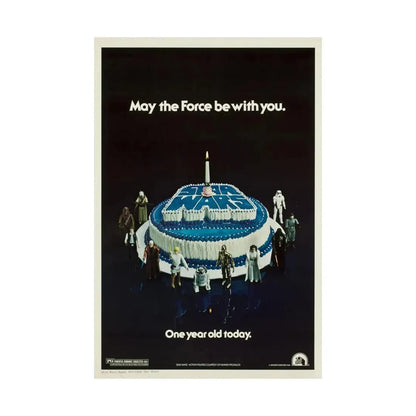 STAR WARS ONE YEAR ANNIVERSARY 1977 - Paper Movie Poster - The Sticker Space