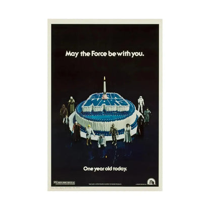 STAR WARS ONE YEAR ANNIVERSARY 1977 - Paper Movie Poster - The Sticker Space