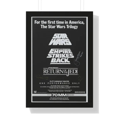 STAR WARS TRILOGY 70MM 1977 - Framed Movie Poster 16″ x 24″ Black - The Sticker Space