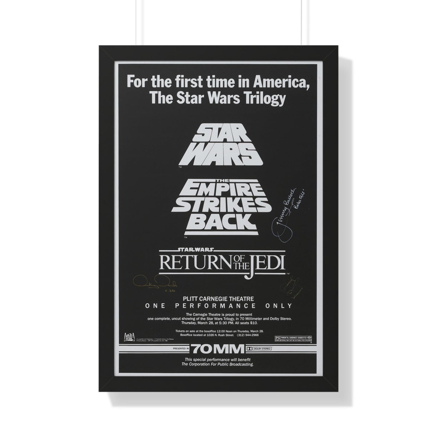 STAR WARS TRILOGY 70MM 1977 - Framed Movie Poster-20" x 30"-The Sticker Space