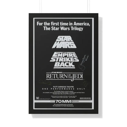 STAR WARS TRILOGY 70MM 1977 - Framed Movie Poster 20" x 30" Black - The Sticker Space