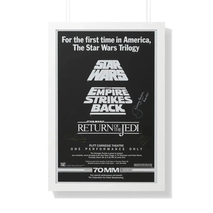 STAR WARS TRILOGY 70MM 1977 - Framed Movie Poster 20" x 30" White - The Sticker Space