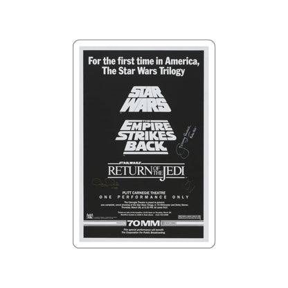 STAR WARS TRILOGY 70MM 1977 Movie Poster STICKER Vinyl Die-Cut Decal-White-The Sticker Space