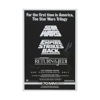 STAR WARS TRILOGY 70MM 1977 - Paper Movie Poster - The Sticker Space