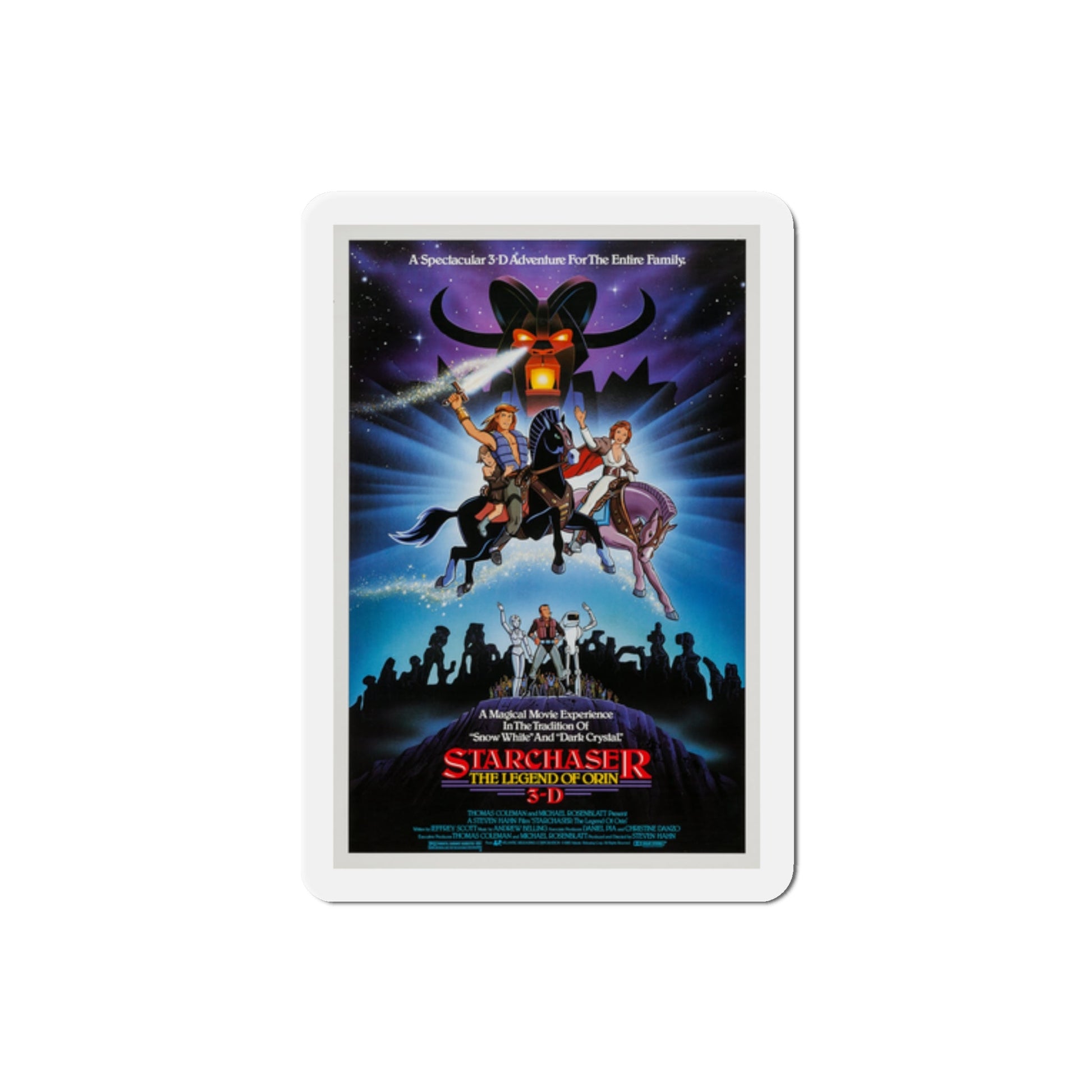 Starchaser The Legend of Orin 1985 Movie Poster Die-Cut Magnet-2" x 2"-The Sticker Space