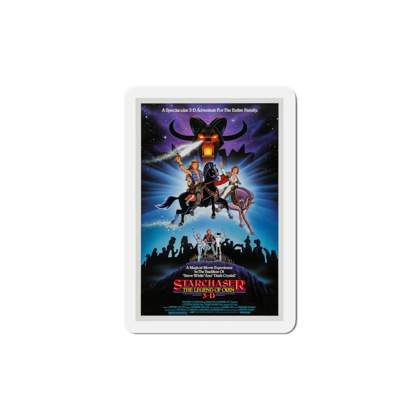 Starchaser The Legend of Orin 1985 Movie Poster Die-Cut Magnet-6 × 6"-The Sticker Space