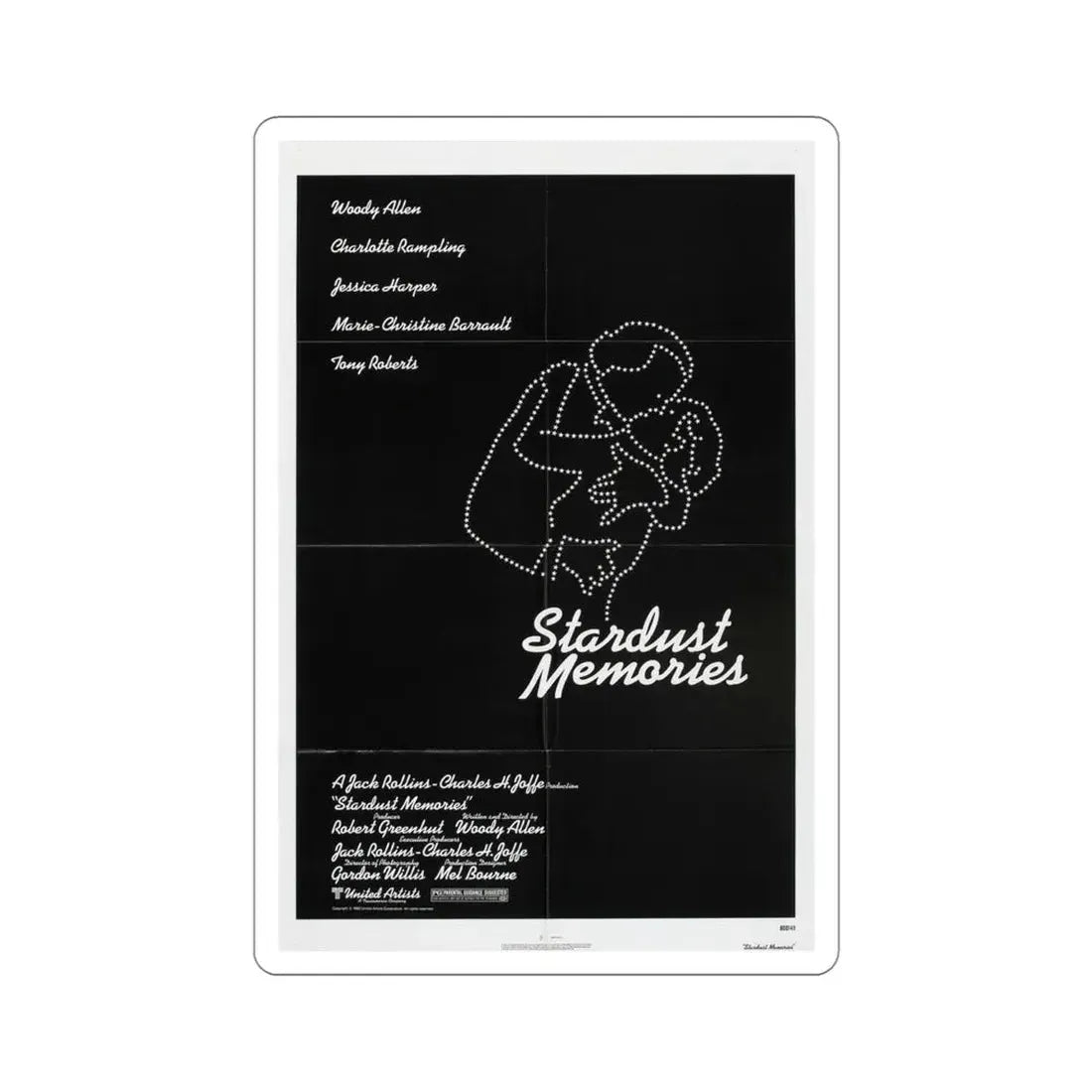 Stardust Memories 1980 Movie Poster STICKER Vinyl Die-Cut Decal 4 Inch - The Sticker Space