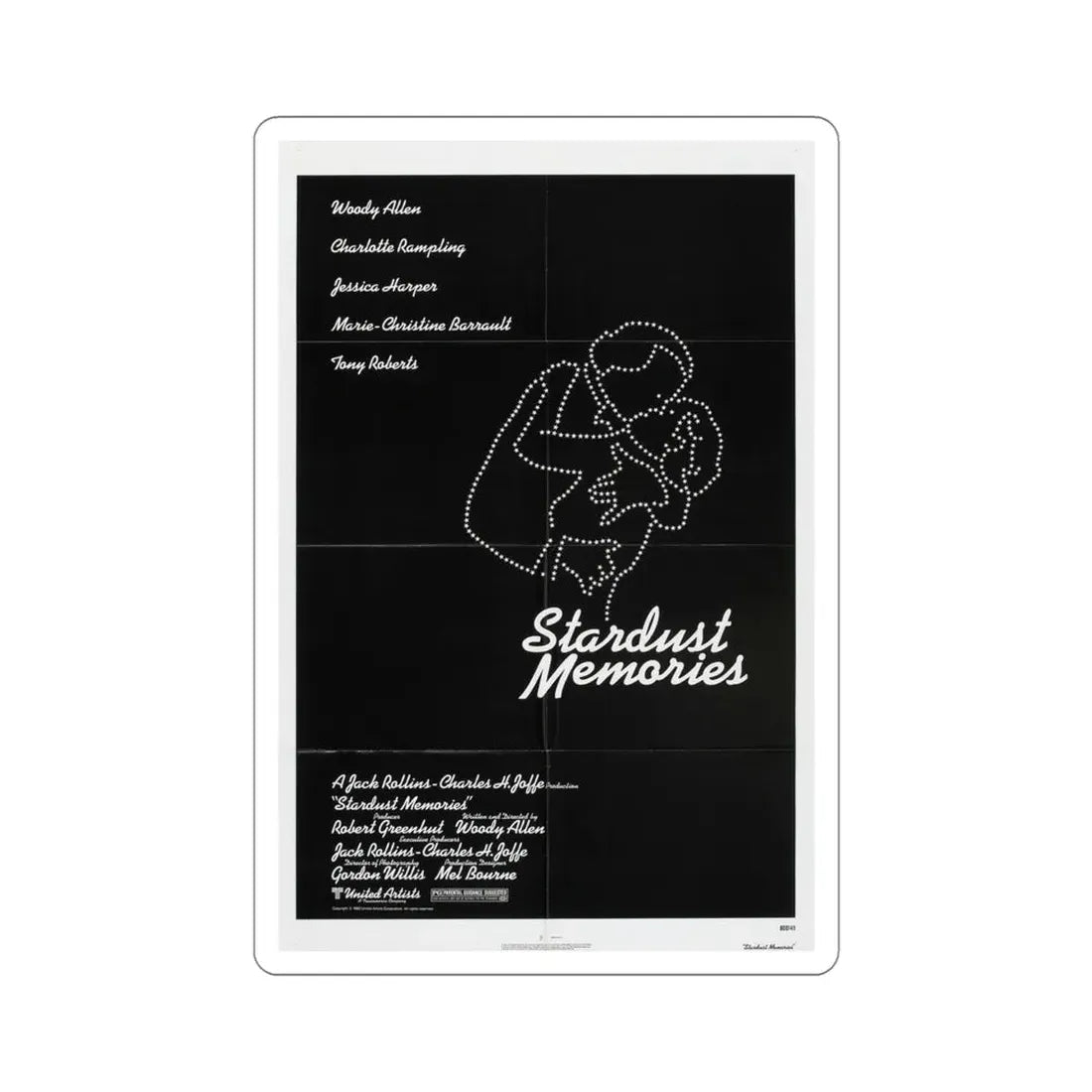 Stardust Memories 1980 Movie Poster STICKER Vinyl Die-Cut Decal 4 Inch - The Sticker Space