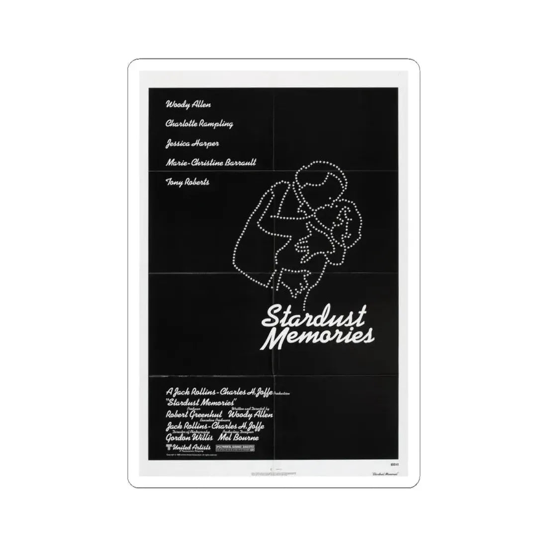 Stardust Memories 1980 Movie Poster - STICKER Vinyl Kiss-Cut Decal 4 Inch White - The Sticker Space
