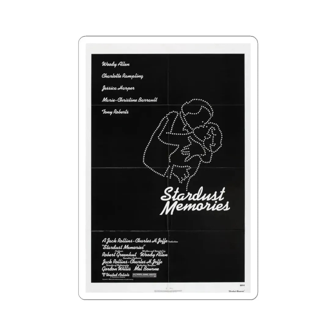 Stardust Memories 1980 Movie Poster - STICKER Vinyl Kiss-Cut Decal 6 Inch White - The Sticker Space