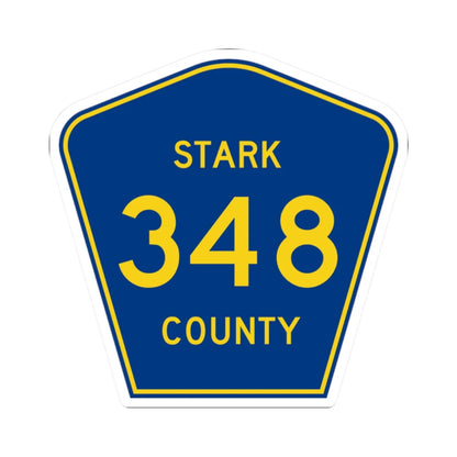 Stark County 348 (Ohio) (Road Sign) STICKER Vinyl Kiss-Cut Decal 2 Inch White - The Sticker Space