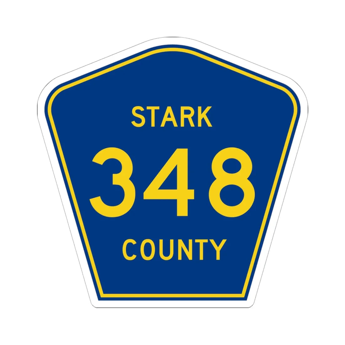 Stark County 348 (Ohio) (Road Sign) STICKER Vinyl Kiss-Cut Decal 6 Inch White - The Sticker Space