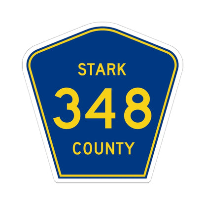 Stark County 348 (Ohio) (Road Sign) STICKER Vinyl Kiss-Cut Decal 6 Inch White - The Sticker Space