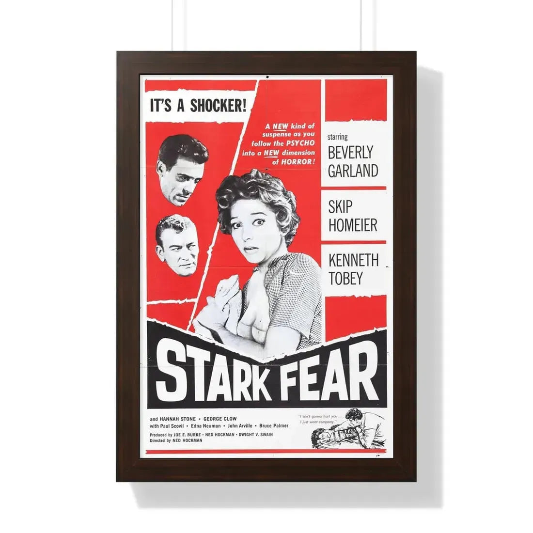 STARK FEAR 1962 - Framed Movie Poster 16″ x 24″ Walnut - The Sticker Space
