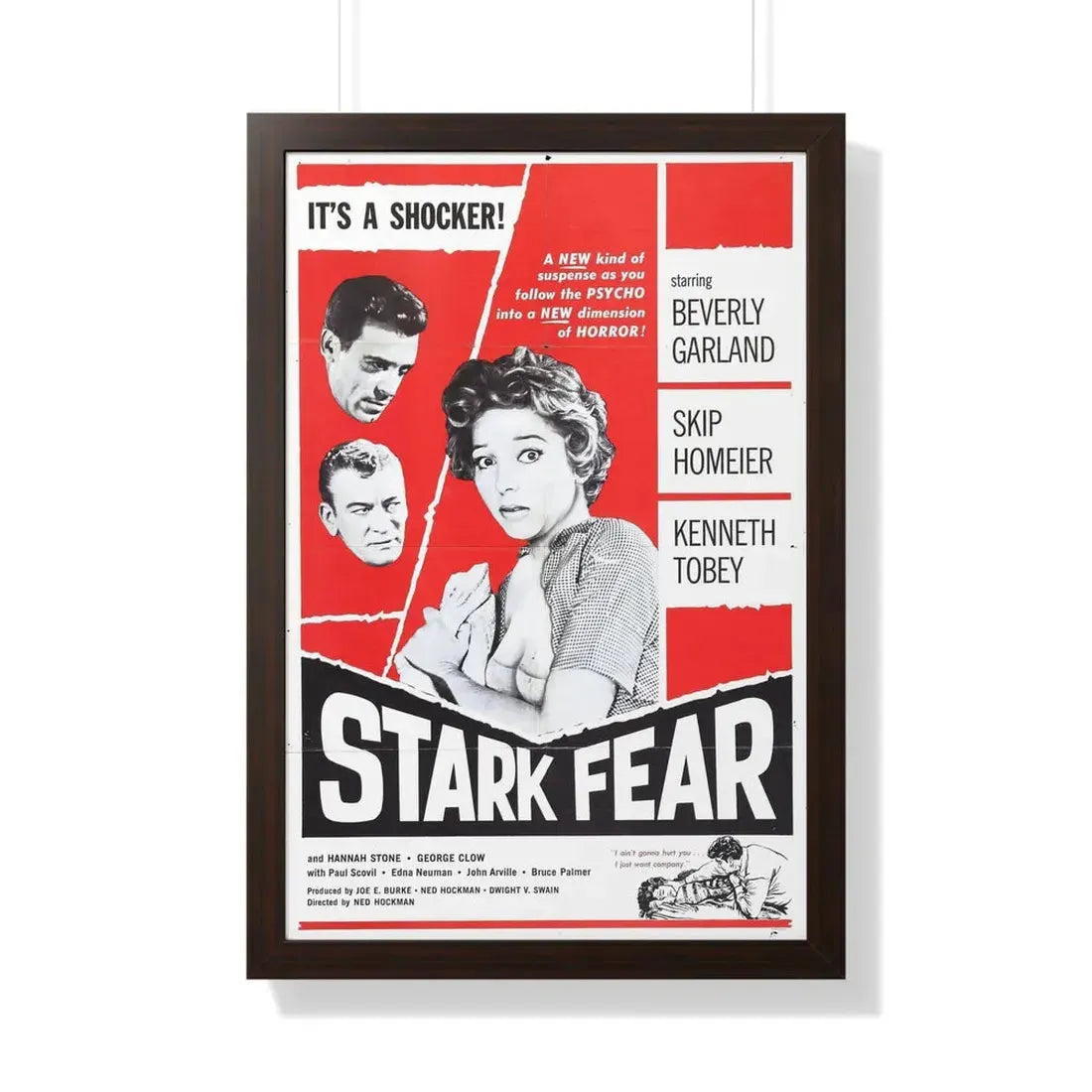STARK FEAR 1962 - Framed Movie Poster 20" x 30" Walnut - The Sticker Space