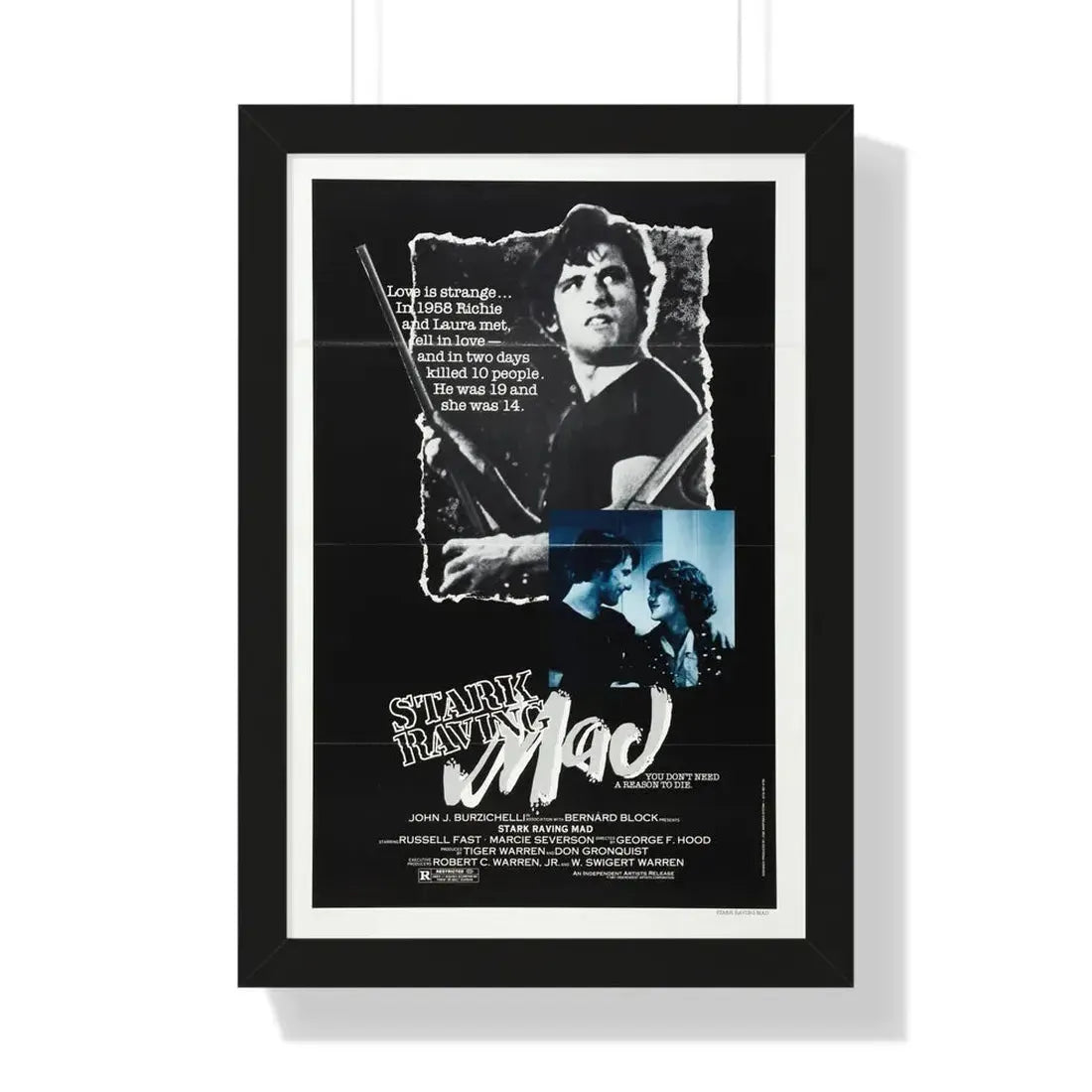 STARK RAVING MAD 1981 - Framed Movie Poster 16″ x 24″ Black - The Sticker Space