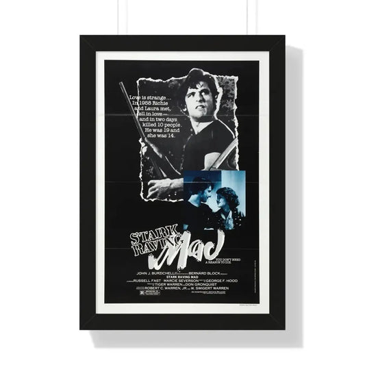 STARK RAVING MAD 1981 - Framed Movie Poster 16″ x 24″ Black - The Sticker Space