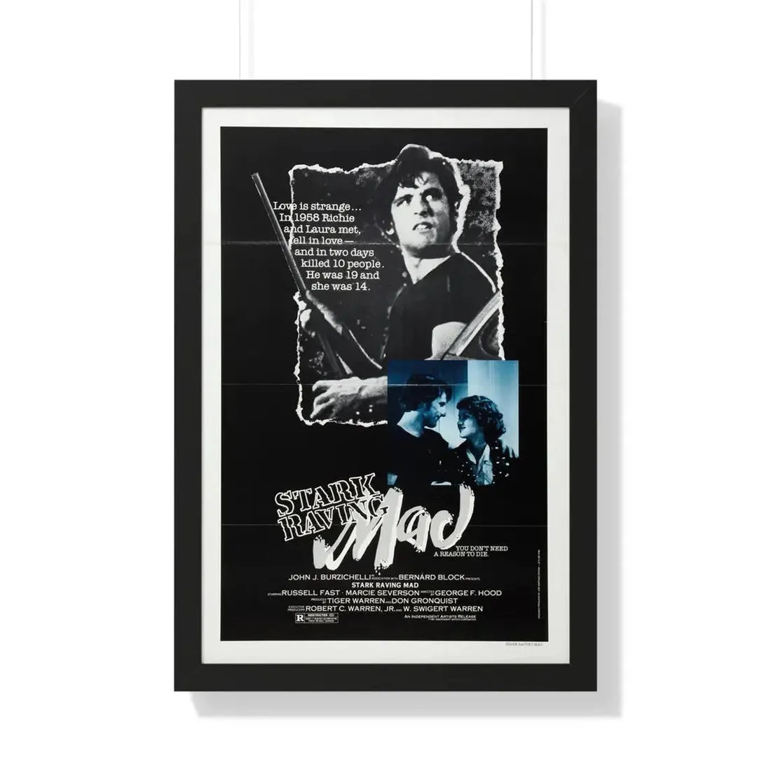 STARK RAVING MAD 1981 - Framed Movie Poster 20" x 30" Black - The Sticker Space