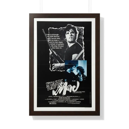 STARK RAVING MAD 1981 - Framed Movie Poster 20" x 30" Walnut - The Sticker Space