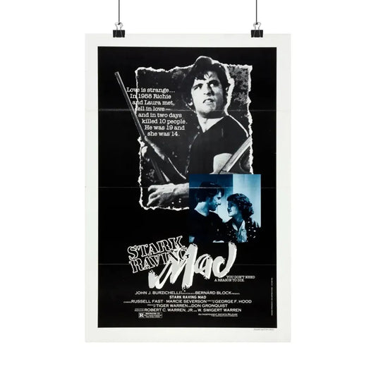 STARK RAVING MAD 1981 - Paper Movie Poster 12″ x 18″ Matte - The Sticker Space