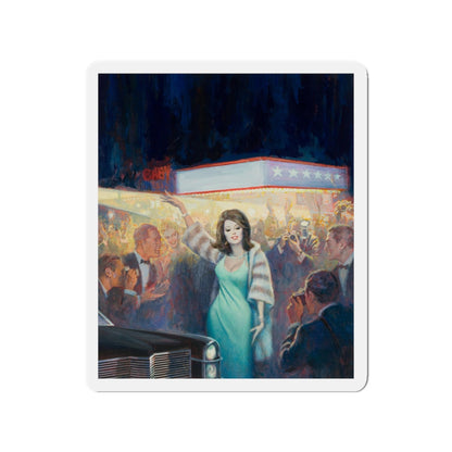 Starlet by Car in Front of Theater, story illustration (Magazine Illustration) Refrigerator Magnet-3 Inch-The Sticker Space