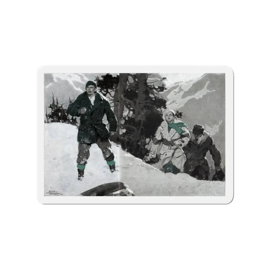 Starlight Pass (1), The American Magazine, January 1935 (Magazine Illustration) Refrigerator Magnet 3 Inch Die-Cut - The Sticker Space