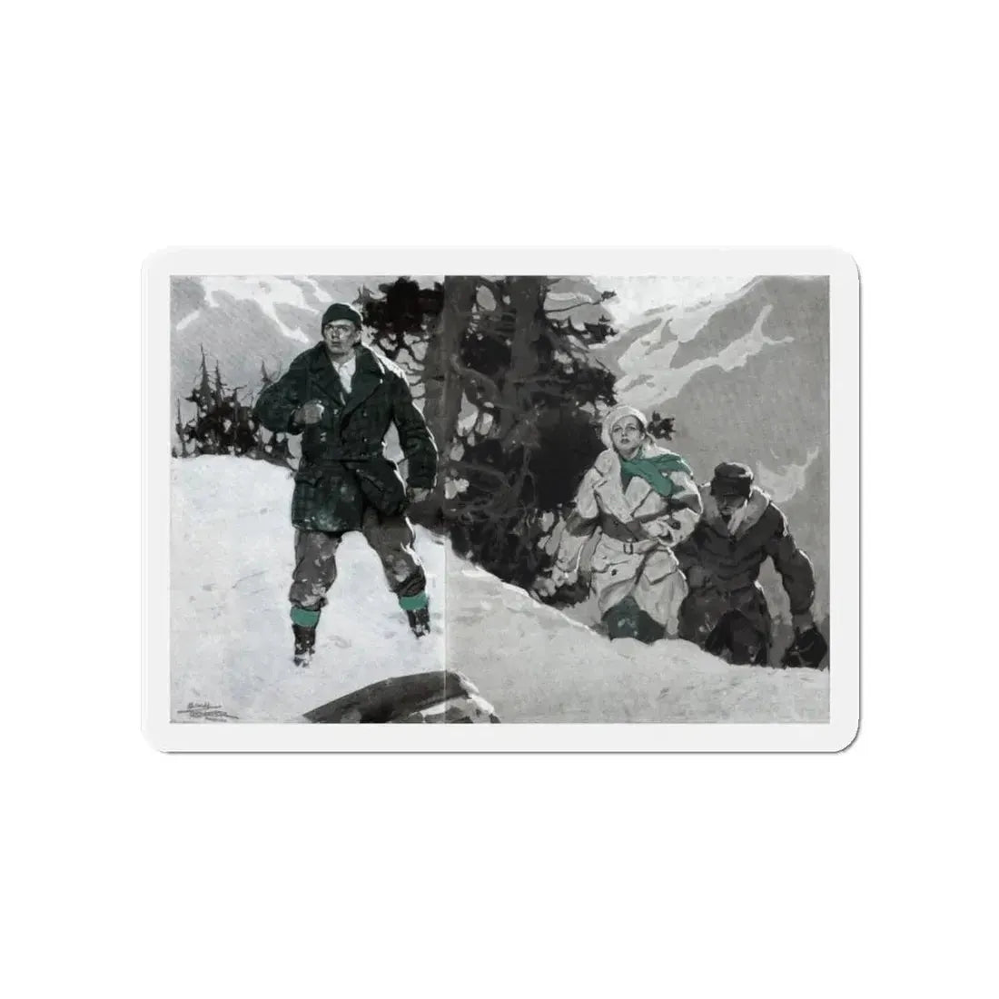 Starlight Pass (1), The American Magazine, January 1935 (Magazine Illustration) Refrigerator Magnet 4 Inch Die-Cut - The Sticker Space