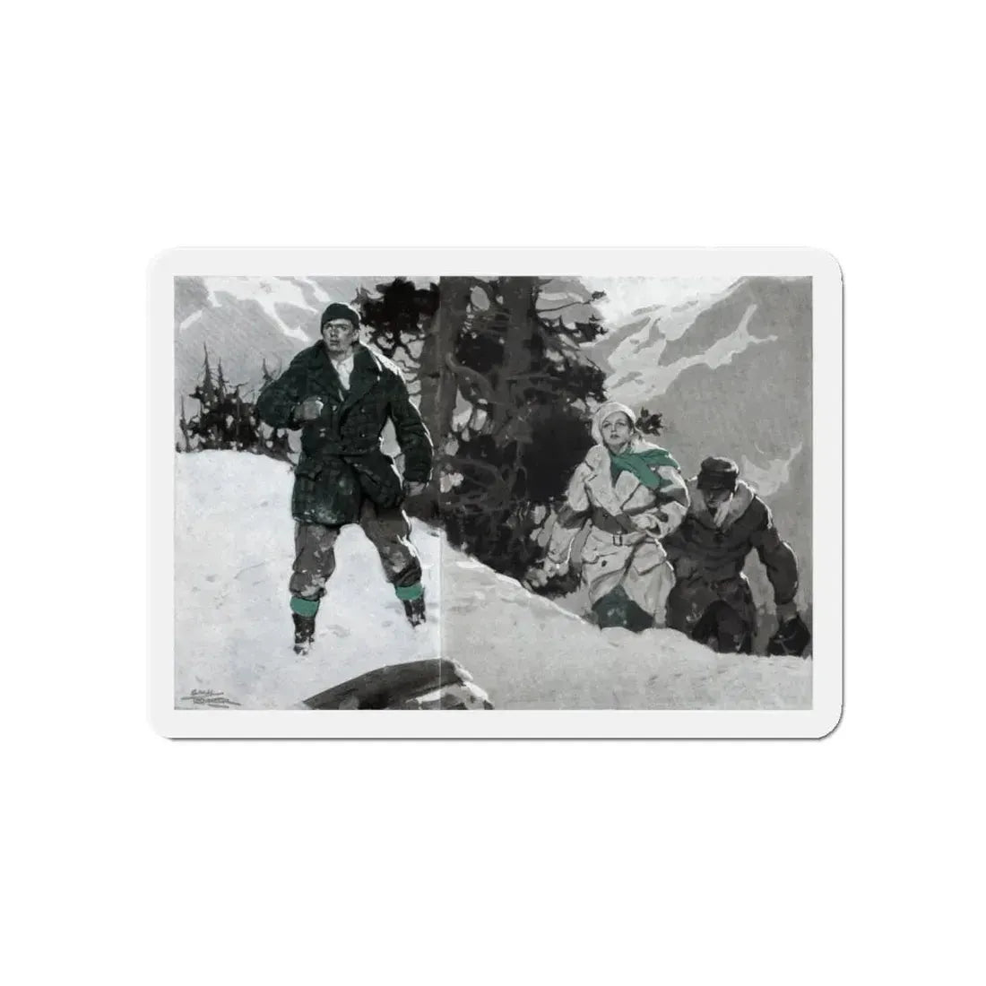 Starlight Pass (1), The American Magazine, January 1935 (Magazine Illustration) Refrigerator Magnet 5 Inch Die-Cut - The Sticker Space