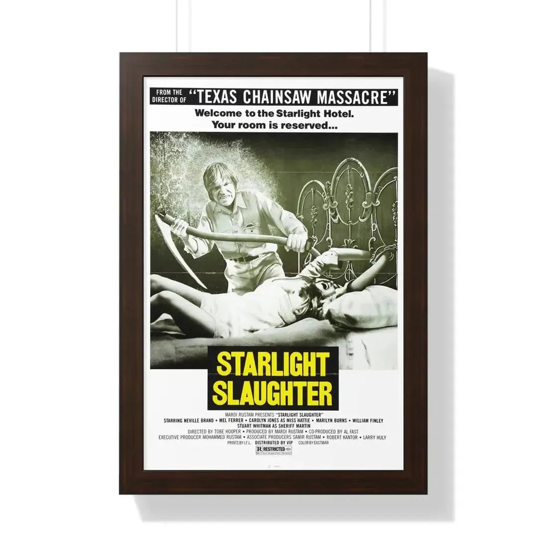 STARLIGHT SLAUGHTER (EATEN ALIVE) 1977 - Framed Movie Poster 16″ x 24″ Walnut - The Sticker Space