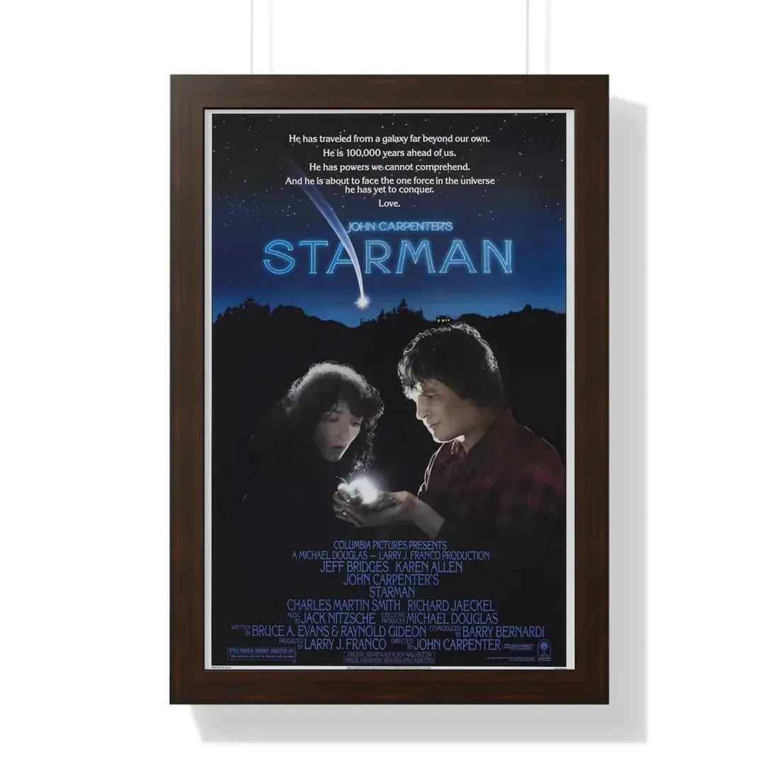 STARMAN 1984 - Framed Movie Poster 16″ x 24″ Walnut - The Sticker Space