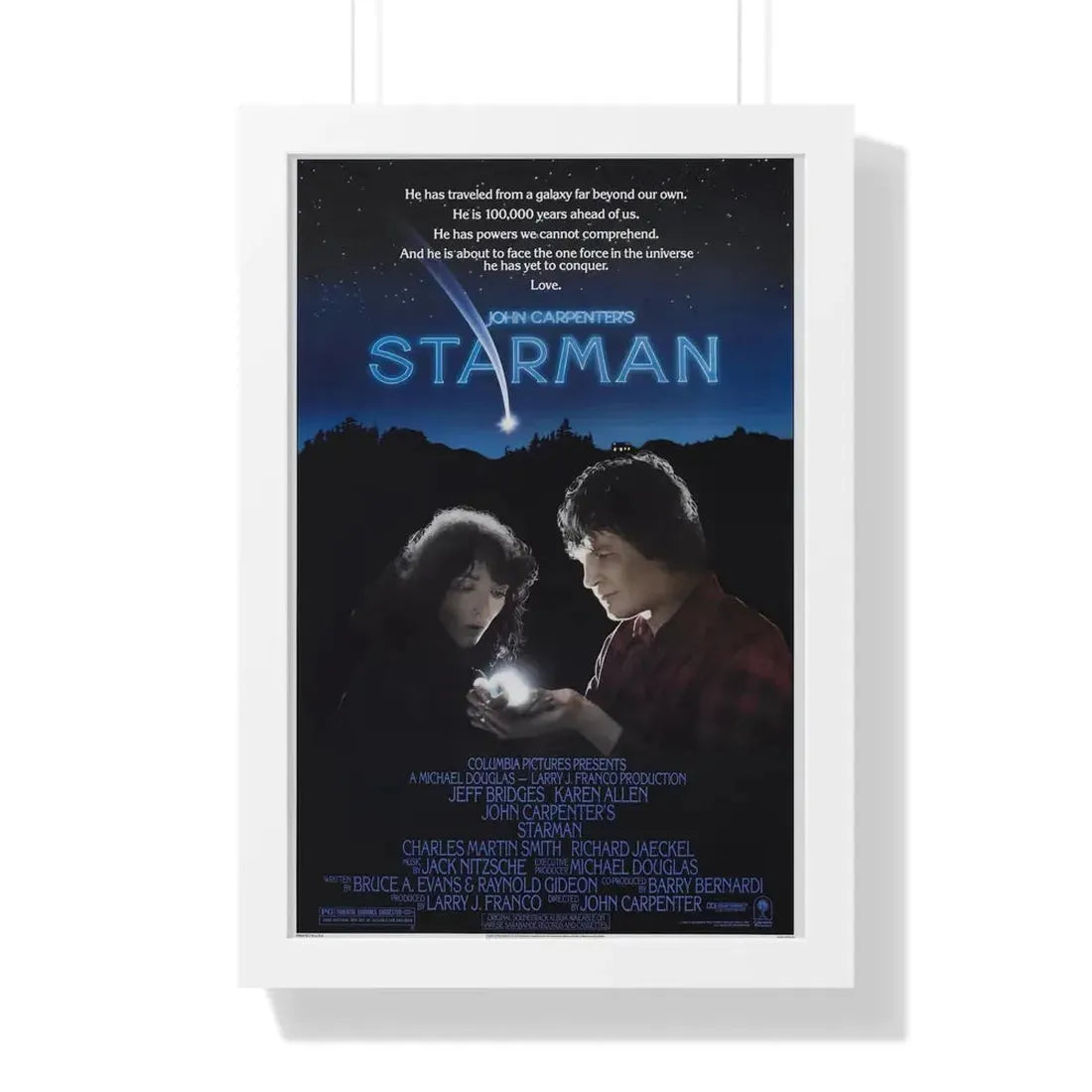 STARMAN 1984 - Framed Movie Poster 16″ x 24″ White - The Sticker Space
