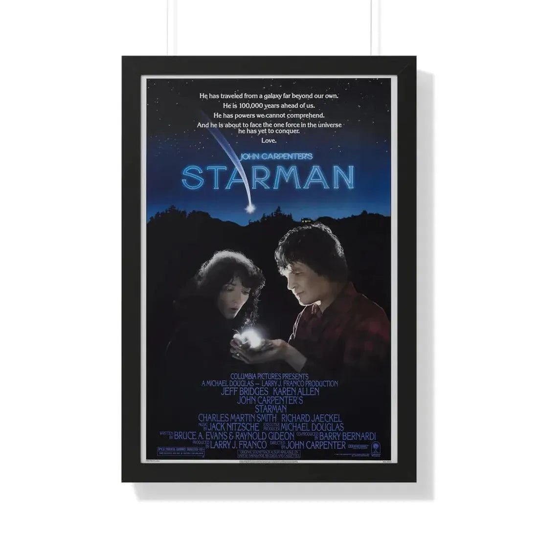 STARMAN 1984 - Framed Movie Poster 20" x 30" Black - The Sticker Space