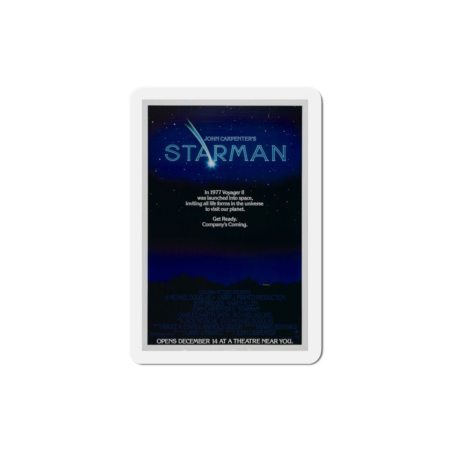 Starman 1984 Movie Poster Die-Cut Magnet-3" x 3"-The Sticker Space