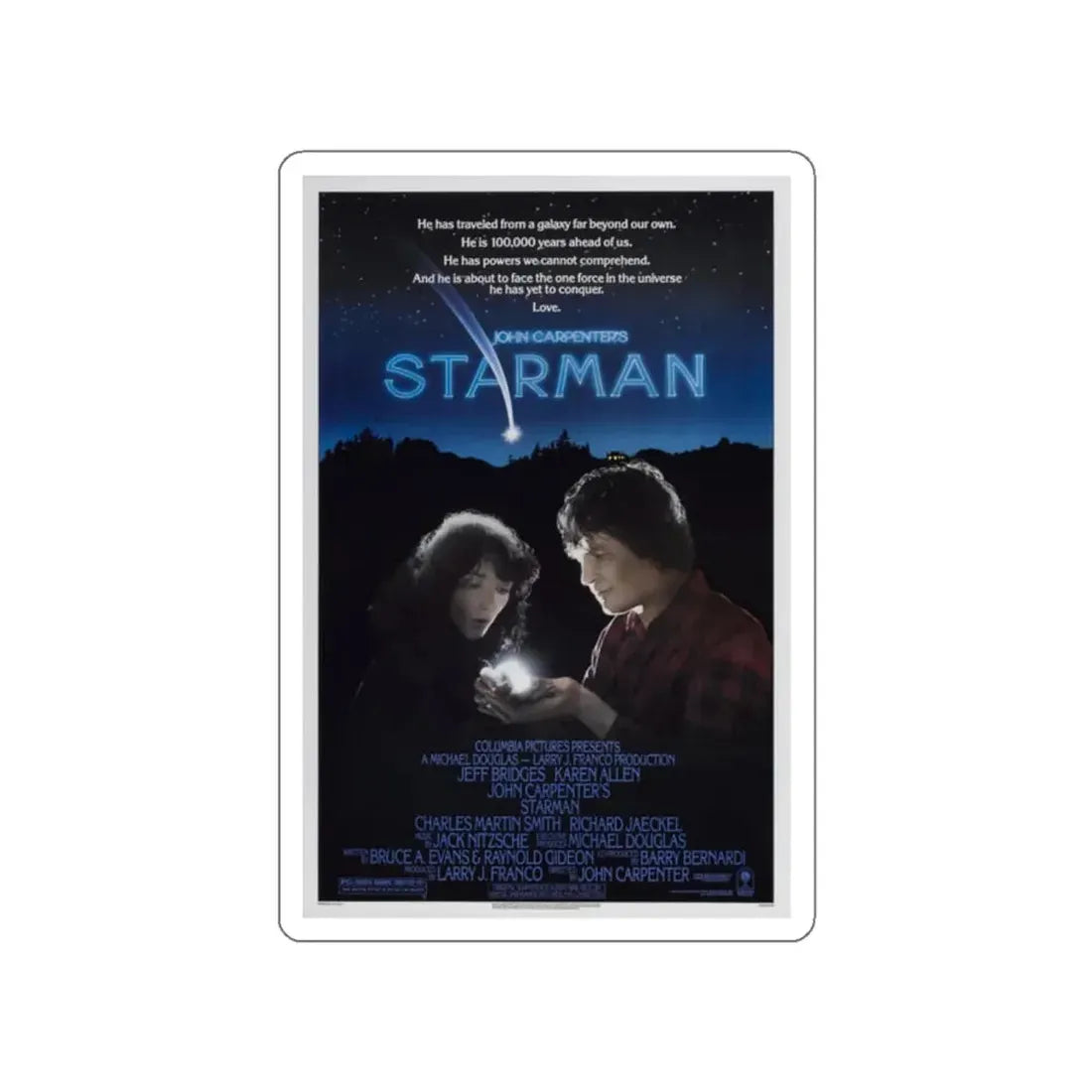 STARMAN 1984 Movie Poster STICKER Vinyl Die-Cut Decal 2 Inch - The Sticker Space
