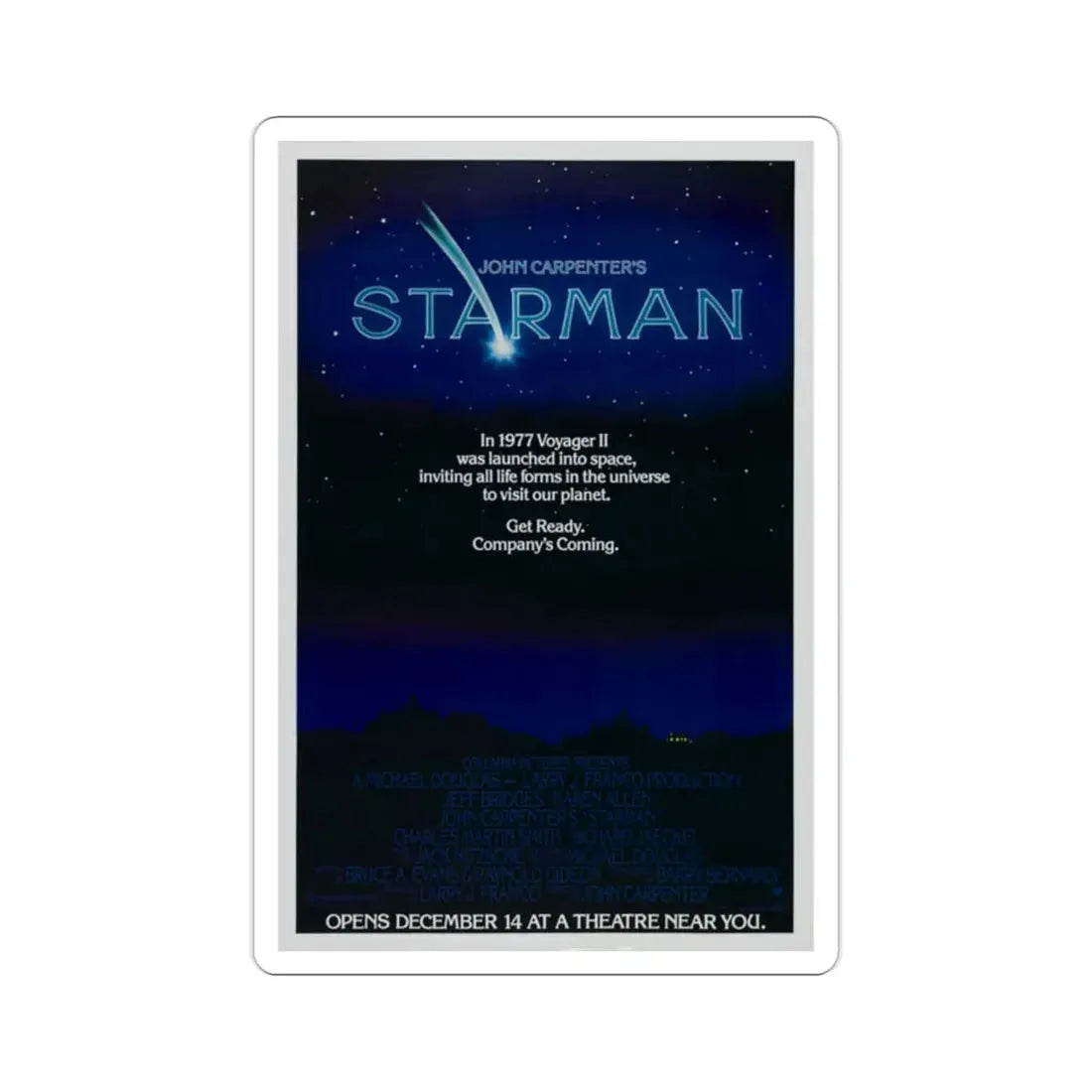 Starman 1984 Movie Poster STICKER Vinyl Die-Cut Decal 2 Inch - The Sticker Space