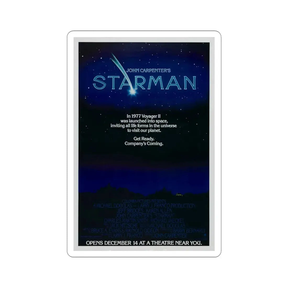 Starman 1984 Movie Poster STICKER Vinyl Die-Cut Decal 4 Inch - The Sticker Space