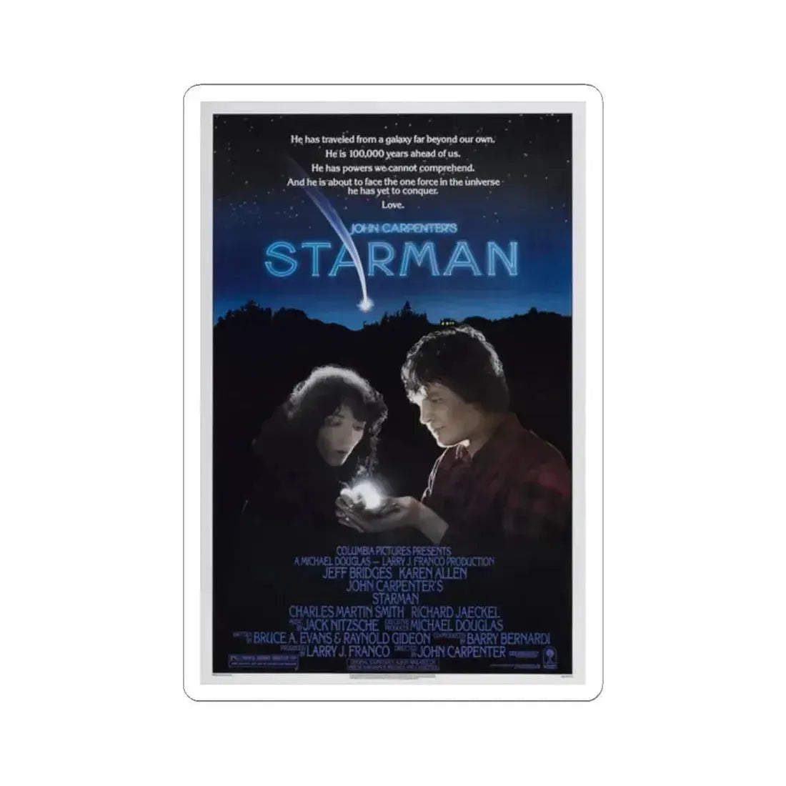 STARMAN 1984 Movie Poster - STICKER Vinyl Kiss-Cut Decal 2 Inch White - The Sticker Space