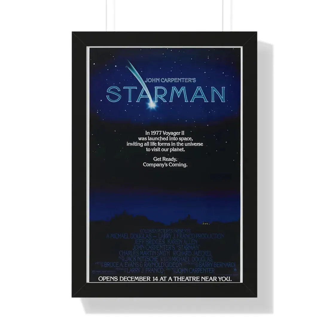 STARMAN (TEASER) 1984 - Framed Movie Poster 16″ x 24″ Black - The Sticker Space