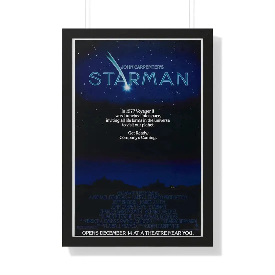 STARMAN (TEASER) 1984 - Framed Movie Poster 20" x 30" Black - The Sticker Space