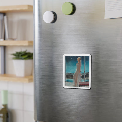 Starry Night (Magazine Illustration) Refrigerator Magnet-The Sticker Space