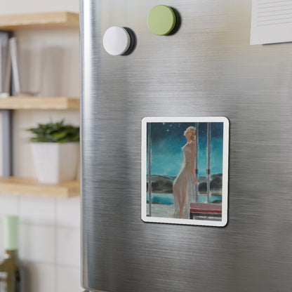 Starry Night (Magazine Illustration) Refrigerator Magnet-The Sticker Space