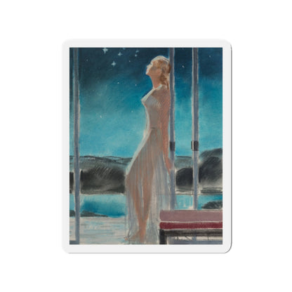 Starry Night (Magazine Illustration) Refrigerator Magnet-3 Inch-The Sticker Space